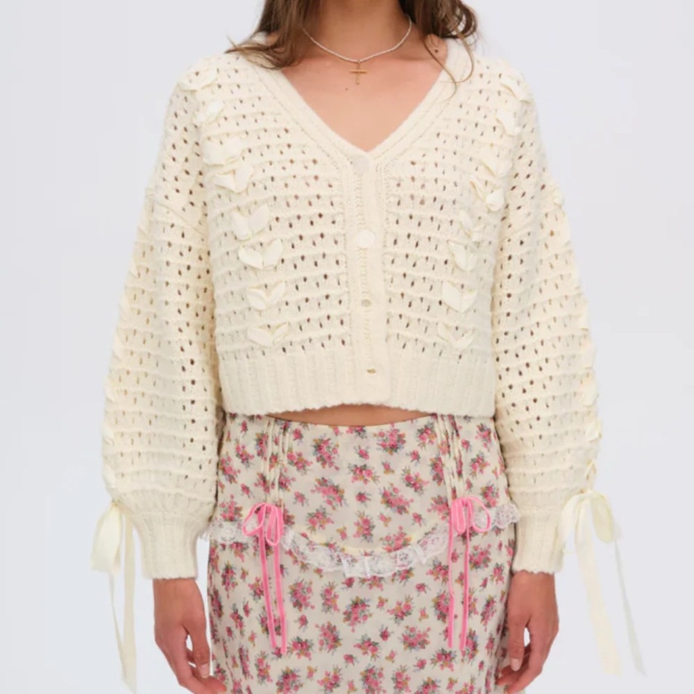 For Love And Lemons Cream Knit Cardigan NWT!